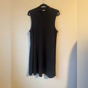 Time and Tru Black Ribbed Sleeveless Turtleneck Dress
